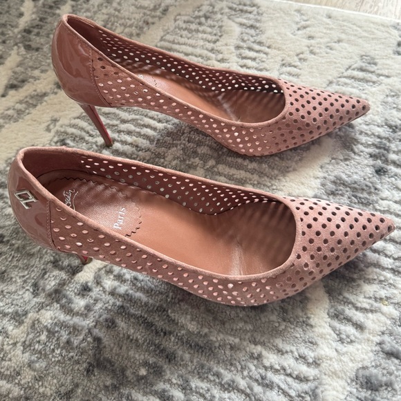 Christian Louboutin Perforated Tan Heels - Picture 10 of 14